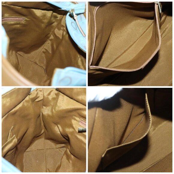 Salvatore Ferragamo Gancini Tote Bag Canvas Leather Light Blue Gold Auth gh706 - Picture 16 of 16